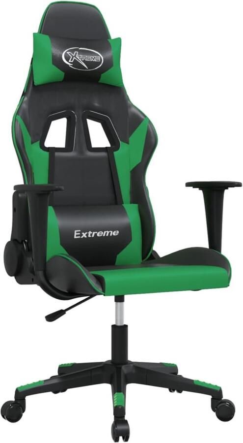 VidaXL -Gamestoel-kunstleer-zwart-en-groen - Foto 3