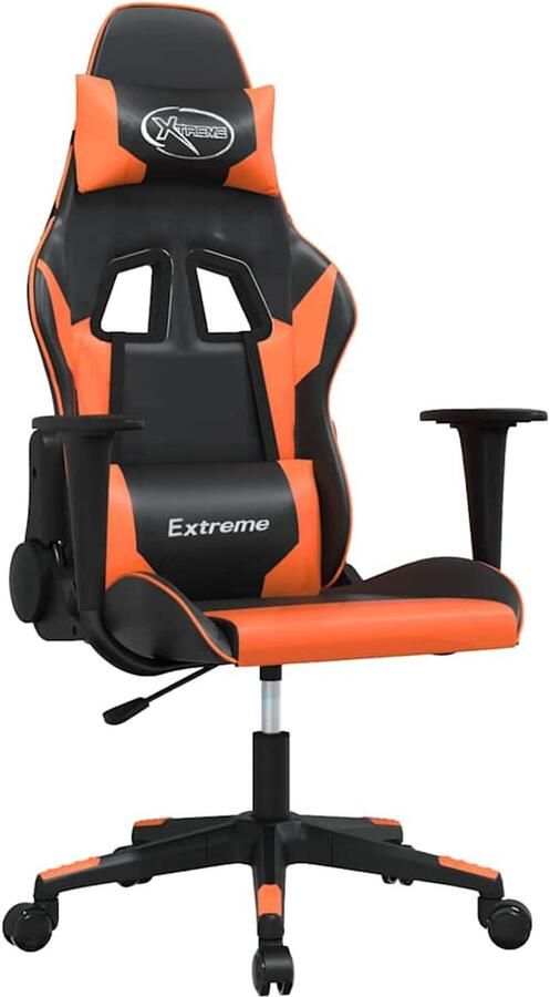 VidaXL -Gamestoel-kunstleer-zwart-en-oranje - Foto 2