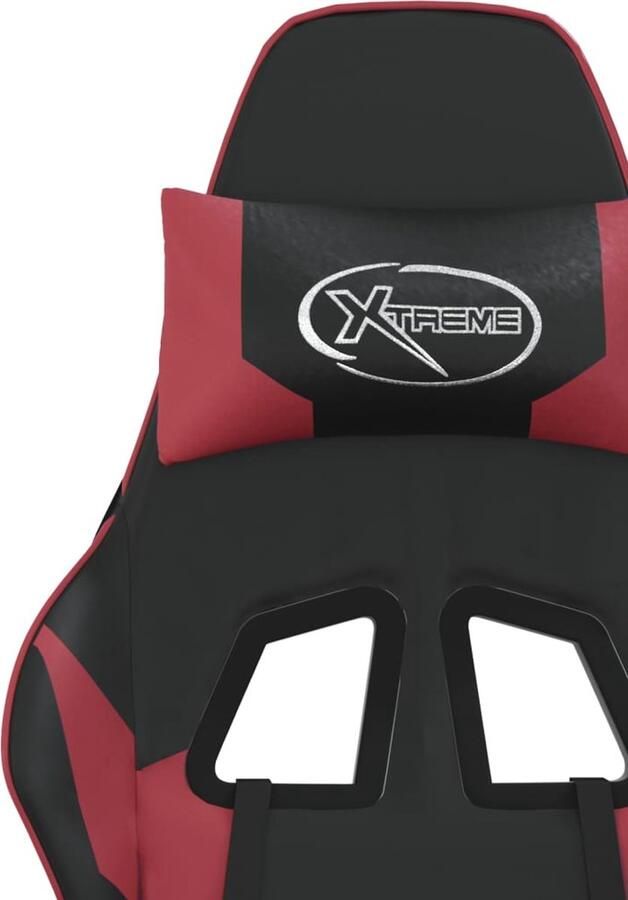 VidaXL -Gamestoel-kunstleer-zwart-en-wijnrood