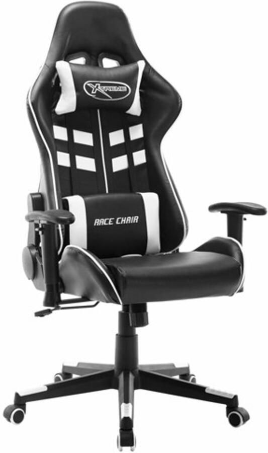 VidaXL -Gamestoel-kunstleer-zwart-en-wit