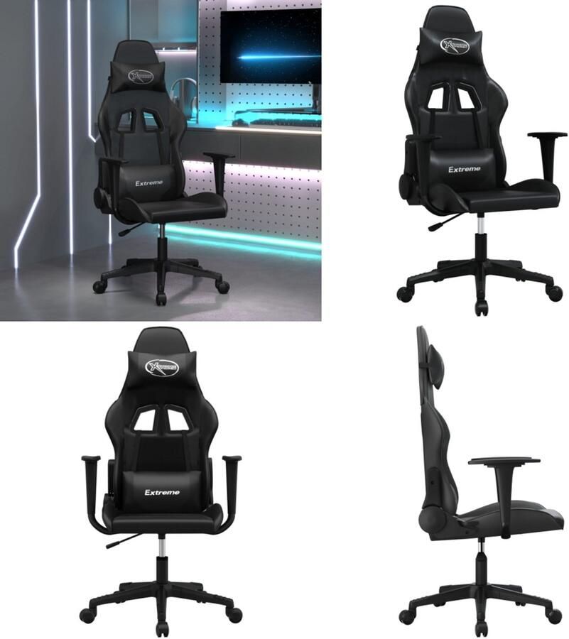VidaXL Gamestoel kunstleer zwart Gamingstoel Gamingstoelen Televisiestoel Racingstoel
