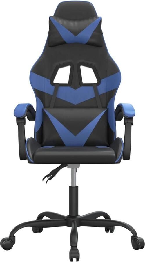 VidaXL Gamestoel Kunstleer Zwart Blauw Verstelbaar Gamestoel Gamingstoel Ergonomische Stoel Verstelbare Stoel Pc Stoel Bureaustoel Kantoorstoelen Computerstoel Gamer Accessoires