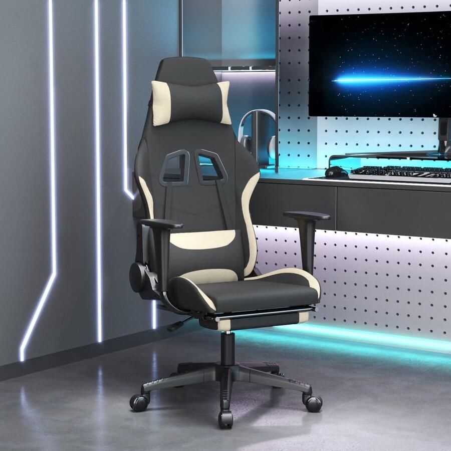 VidaXL Gamestoel met massagefunctie zwart rood Gamestoel Gamingstoel Ergonomische Stoel Massagestoel Bureaustoel Computerstoelen Kantoorstoel Gaming Accessoires
