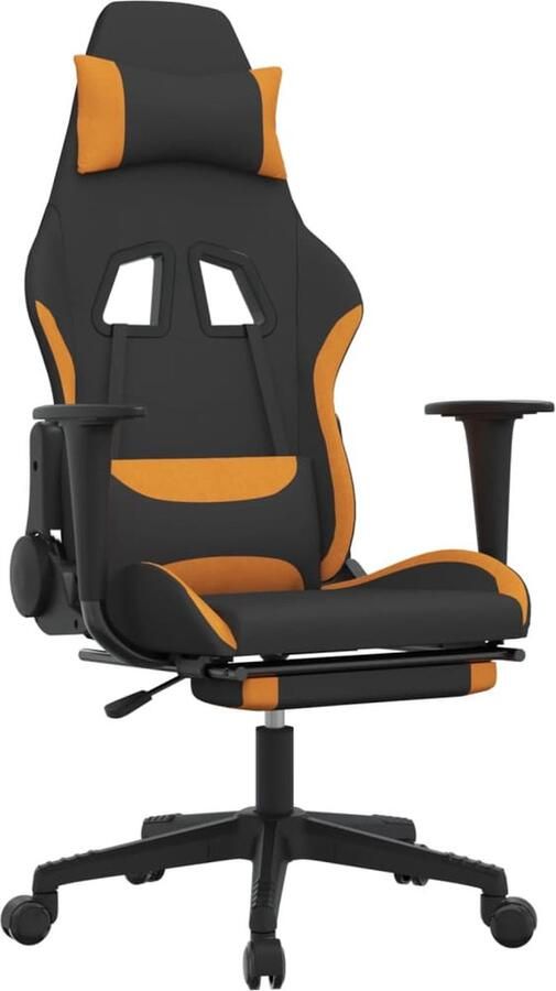 VidaXL Gamestoel Met Voetensteun Zwart Oranje Gamestoel Gamingstoel Bureaustoel Zitcomfort Ergonomische Stoel Zwarte Stoel Oranjekleur - Foto 2
