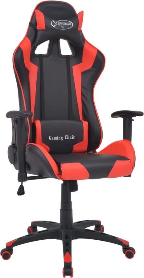 VidaXL Gamestoel Verstelbaar Rood en Zwart Gaming Stoel Race Auto Stoel Kantoormeubilair Ergonomische Stoel Kunstleder Stoel Rode Stoel Bureaustoel - Foto 2