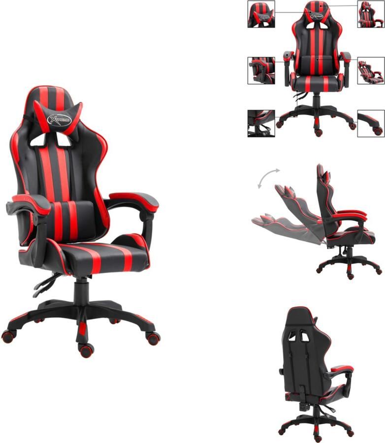The Living Store Gamingstoel Luxe Stoel 61.5 x 68 x (115-122) cm Ergonomisch Gamingstoel Ergonomische Stoel Gamerstoel Pc Stoel Bureaustool - Foto 3