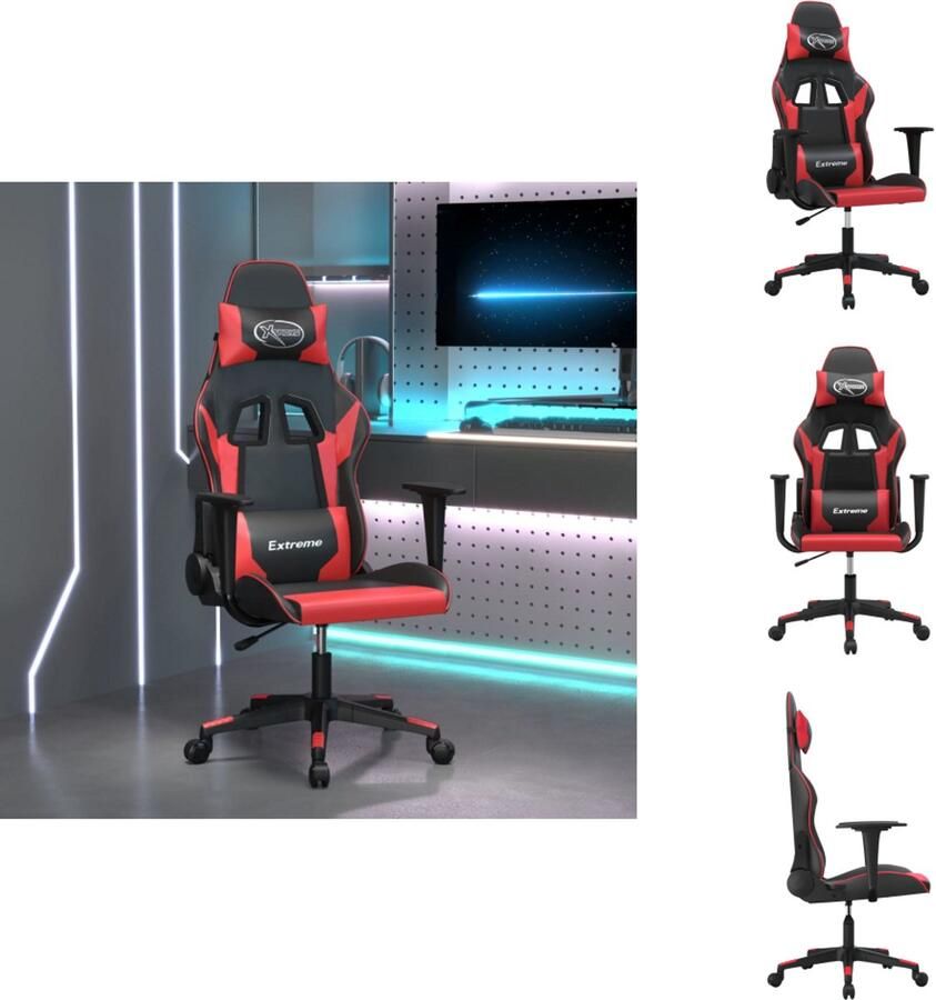 VidaXL Gamingstoel Gamingstoelen Televisiestoel Racingstoel Gamestoel kunstleer zwart en rood