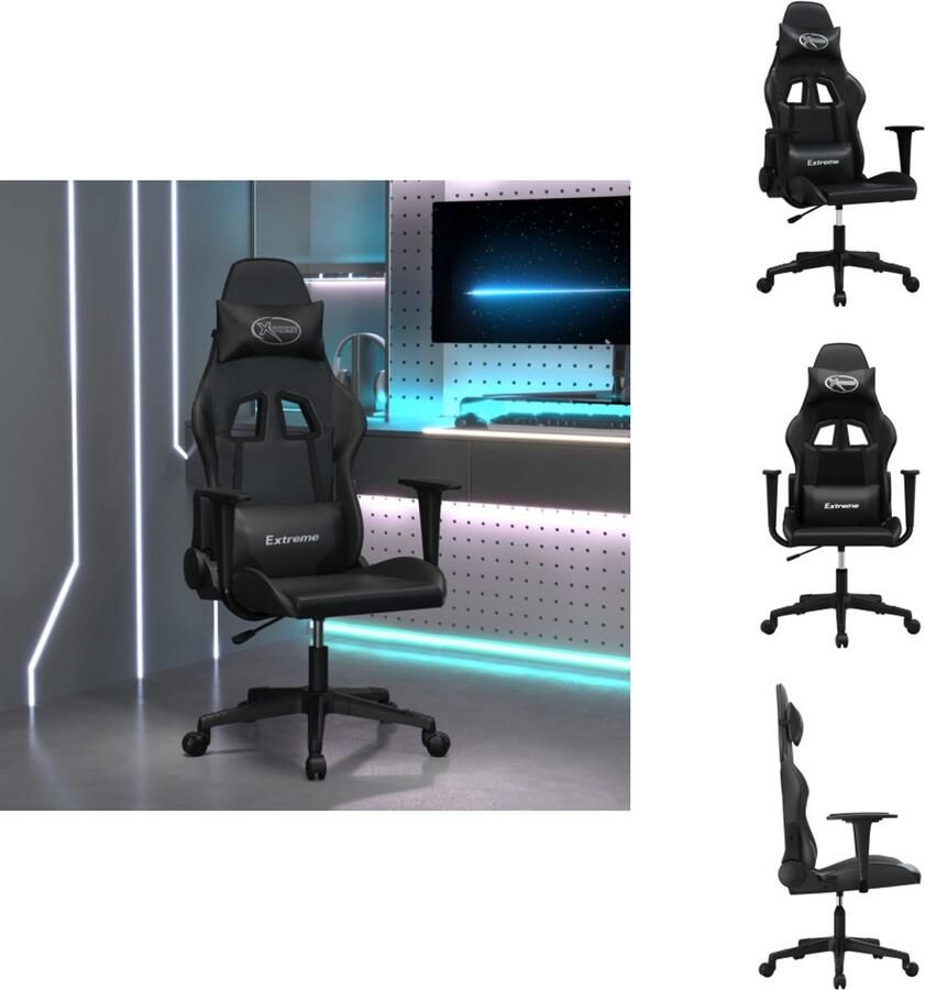 VidaXL Gamingstoel Gamingstoelen Televisiestoel Racingstoel Gamestoel kunstleer zwart