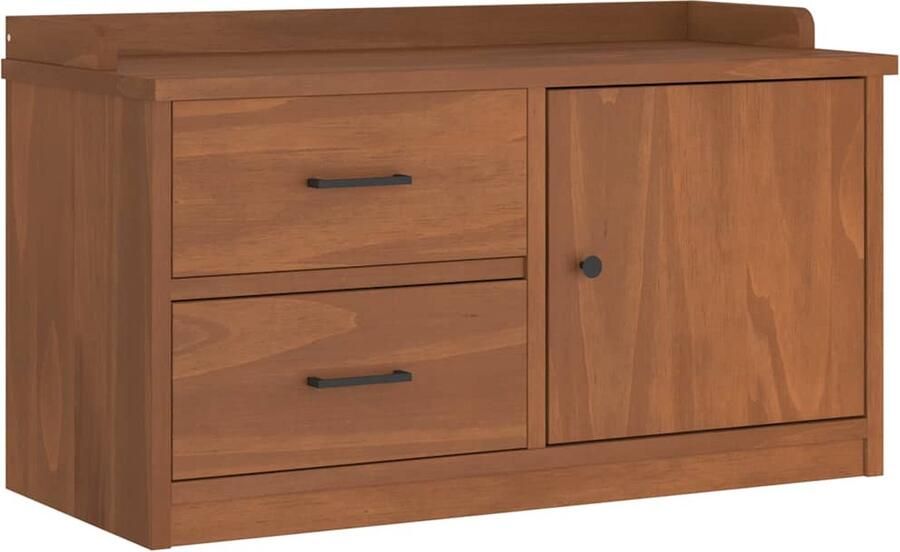 VidaXL Gangbankje SANDNES 87x40x50 cm Grenenhout Halbank Halbanken Bank Halbankzitting