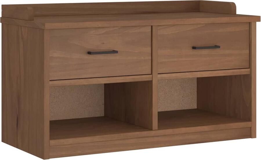 VidaXL Gangbankje SANDNES 87x40x50 cm Grenenhout Halbank Halbanken Bank Halbankzitting