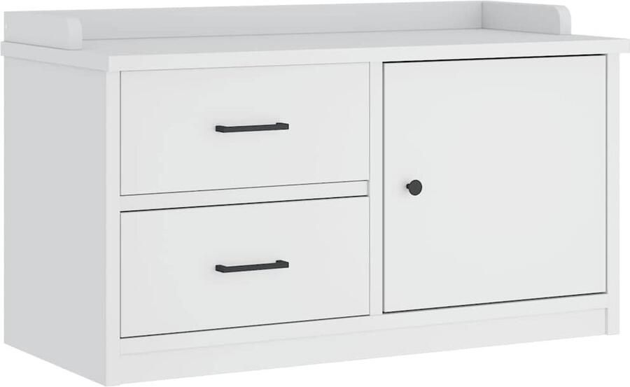 VidaXL Gangbankje SANDNES Wit 87x40x50 cm Halbank Halbanken Bank Halbankzitting