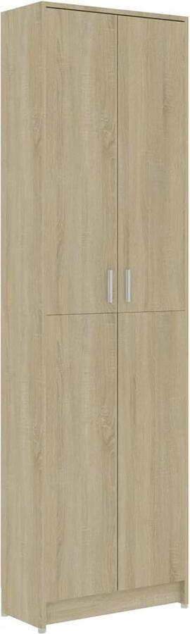 VidaXL Gangkast 55x25x189 cm Sonoma eiken Compacte Kledingkast Houten Kast Bruine Kast Gangkast Schoenenkast Bergruimte Opslagruimte Moderne Kast Minimalistisch Easy Clean