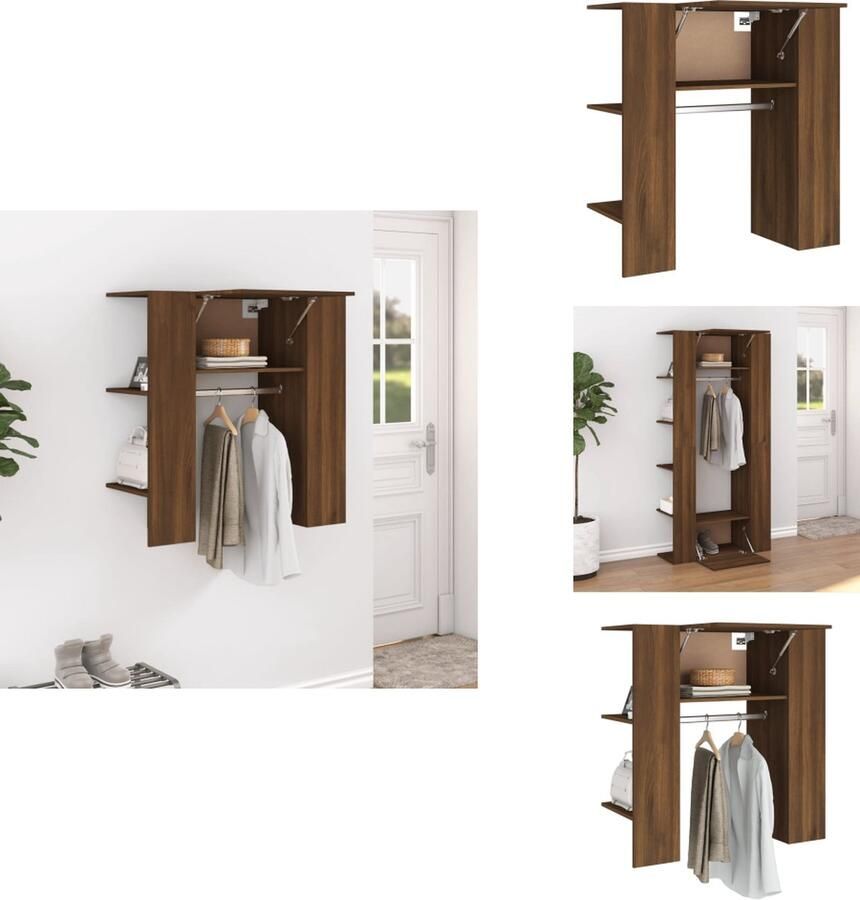VidaXL Gangkast Gangkasten Gangmeubel Gangkast Halmeubel 97 5x37x99 cm bewerkt hout bruin eikenkleurig