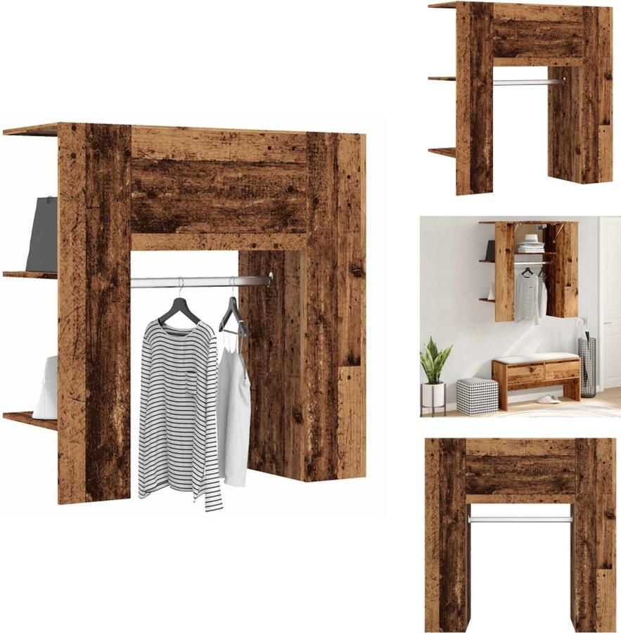 VidaXL Gangkast Gangkasten Gangmeubel Gangkast Halmeubel 97 5x37x99 cm bewerkt hout oud houtkleurig