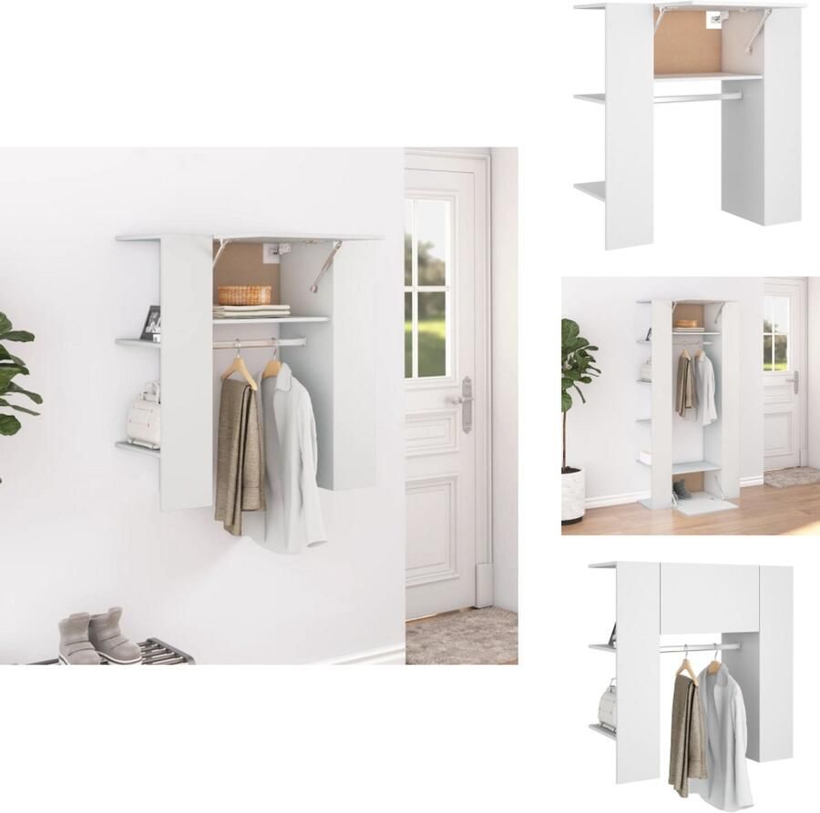 VidaXL Gangkast Gangkasten Gangmeubel Gangkast Halmeubel 97 5x37x99 cm bewerkt hout wit