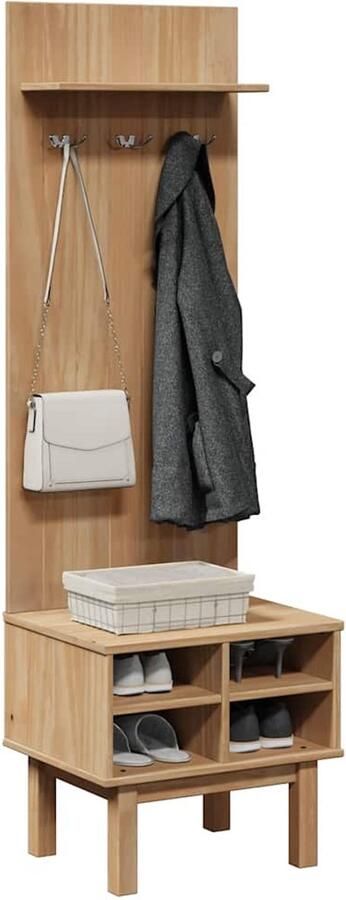 VidaXL Gangkast OTTA Grenenhout 50x40x160 cm Halmeubel Halmeubelen Gangkast Halkast