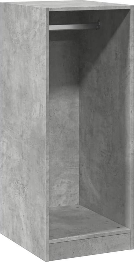 The Living Store Kledingrek Betongrijs 48 x 41 x 102 cm Duurzaam hout Kledingkast Garderobe Kleding Rek Houten Kledingkast Betongrijs