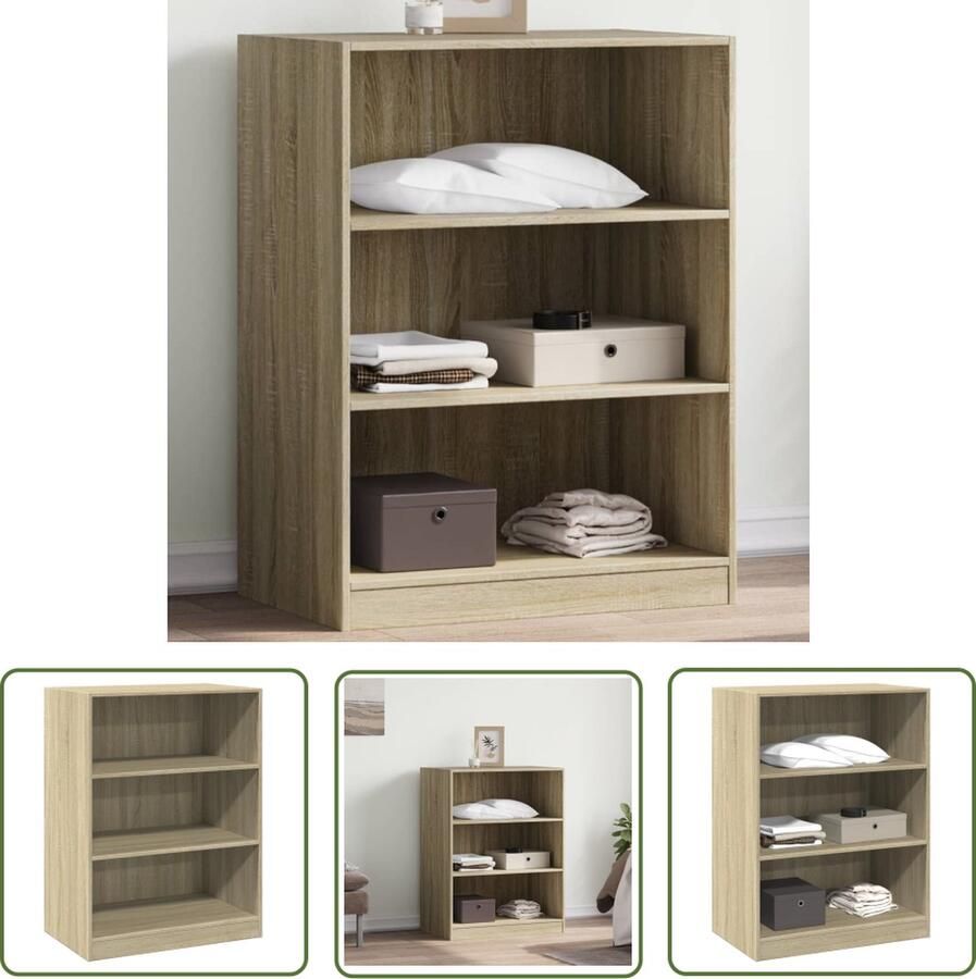 The Living Store Kledingkast 77x48x102 cm bewerkt hout sonoma eikenkleurig Kledingkast Garderobe Houten Kledingkast Kleding Rek Closet Organizer
