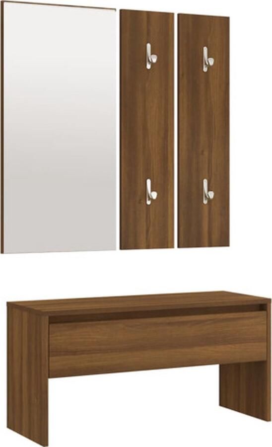 VidaXL -Halmeubelset-bewerkt-hout-bruineikenkleurig - Foto 2