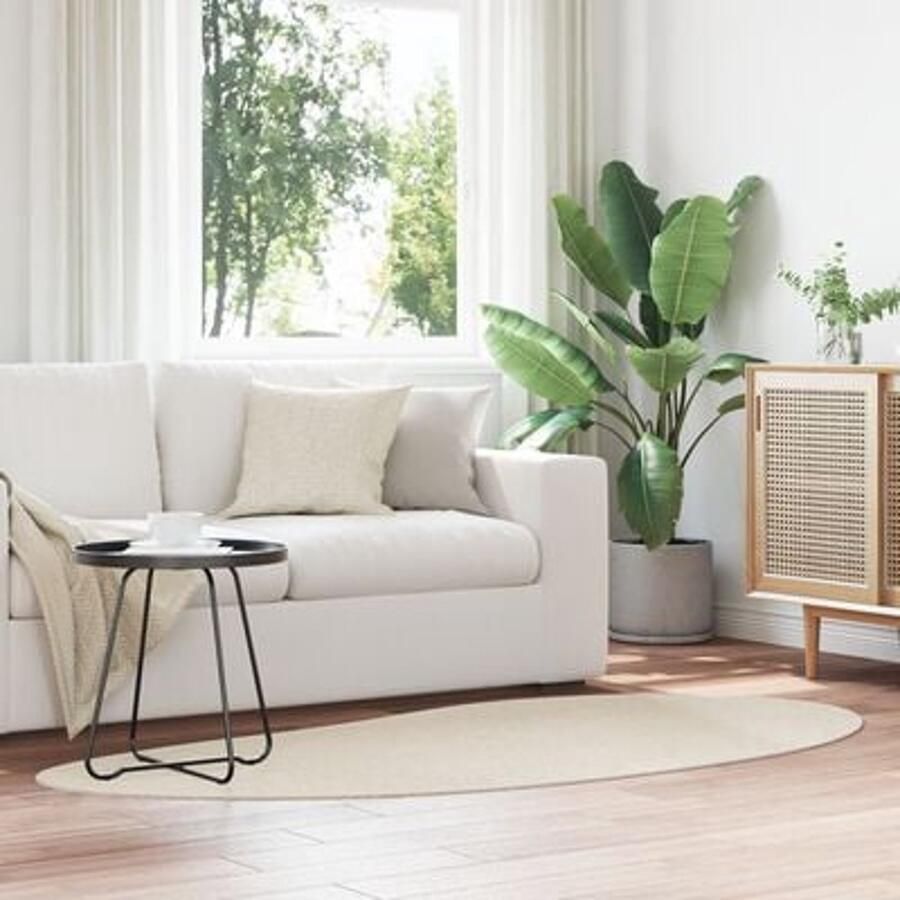 VidaXL Kleden Beige Polyester 100 x 200 cm Accentkleed Ovaal