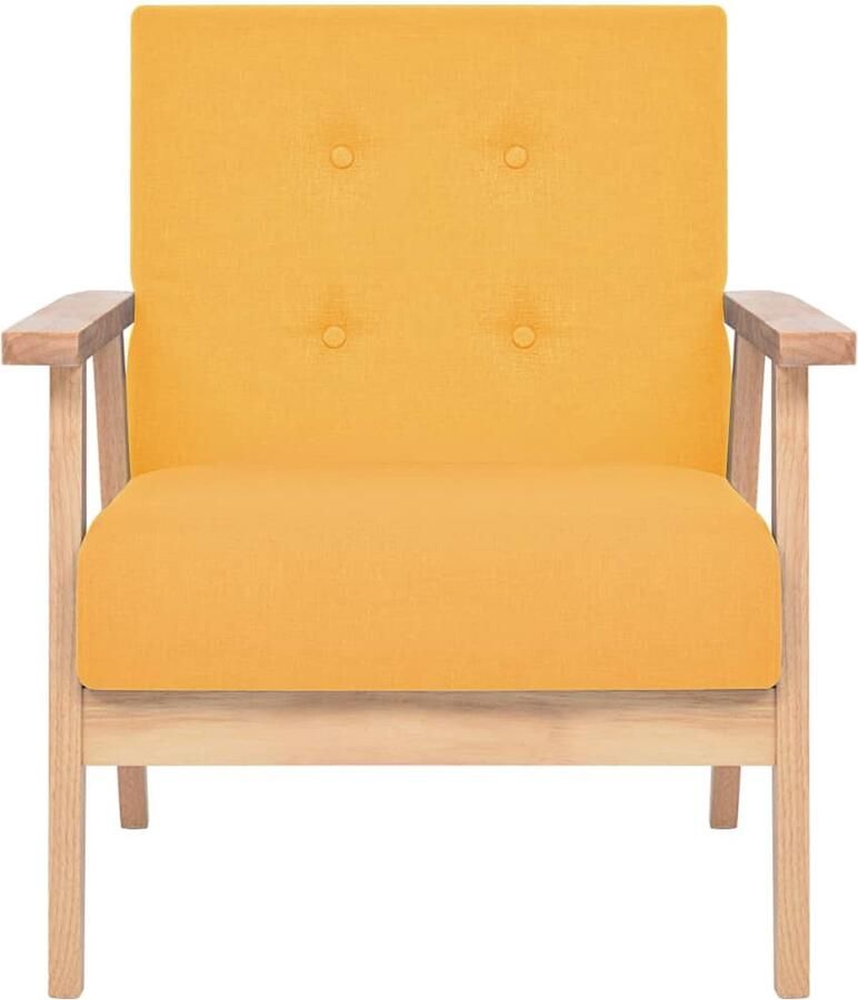 VidaXL Gele Fauteuil Comfort en Stijl Comfortabele Fauteuil Fauteuils Fauteuil Geel Lounge Stoel Leesfauteuil Relaxfauteuil Huiskamer Meubels Living Room Furniture - Foto 2