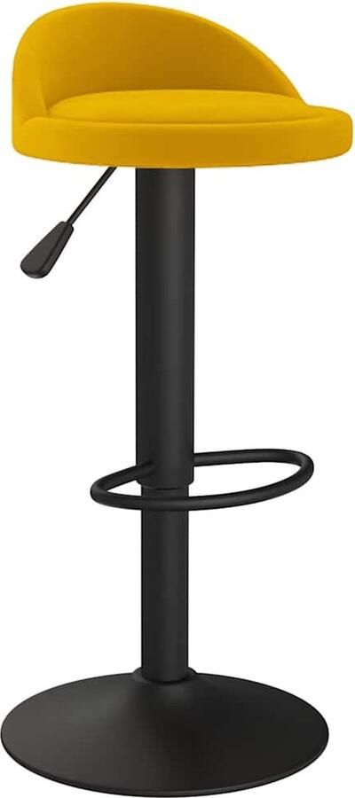 VidaXL Gele Fluwelen Barkruk Stijlvol & Comfortabel