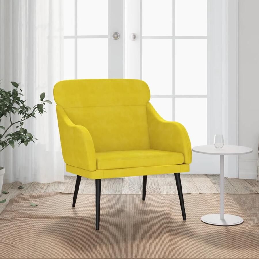 VidaXL Gele Fluwelen Fauteuil Stijlvol & Comfortabel - Foto 2