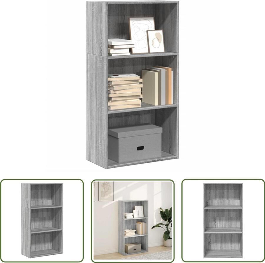 The Living Store Boekenkast 60x30x114 cm bewerkt hout grijs sonoma eikenkleurig Dynamische Sleutel Gereedschap Draper Tools Klikmechanisme Torque Wrench