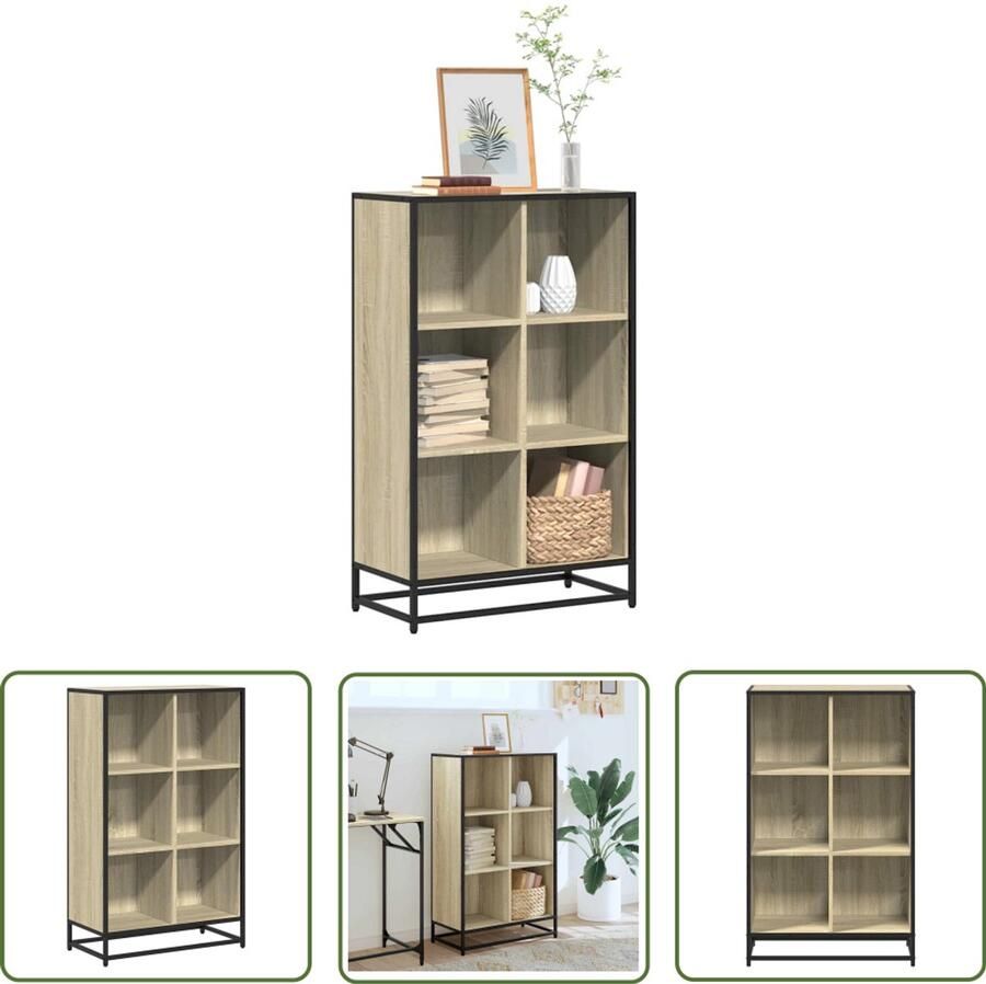 The Living Store Boekenkast 65 5x33x107 5 cm bewerkt hout sonoma eikenkleurig Dynamische Sleutel Gereedschap Klikmechanisme Torque Wrench Draai Moment