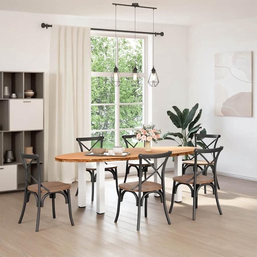 VidaXL Gereedschap Dynamische Sleutel Eettafel 240x100x74 cm ovaal massief eikenhout lichtbruin Klikmechanisme Draadmaat 3 8 Inch Draper Tools