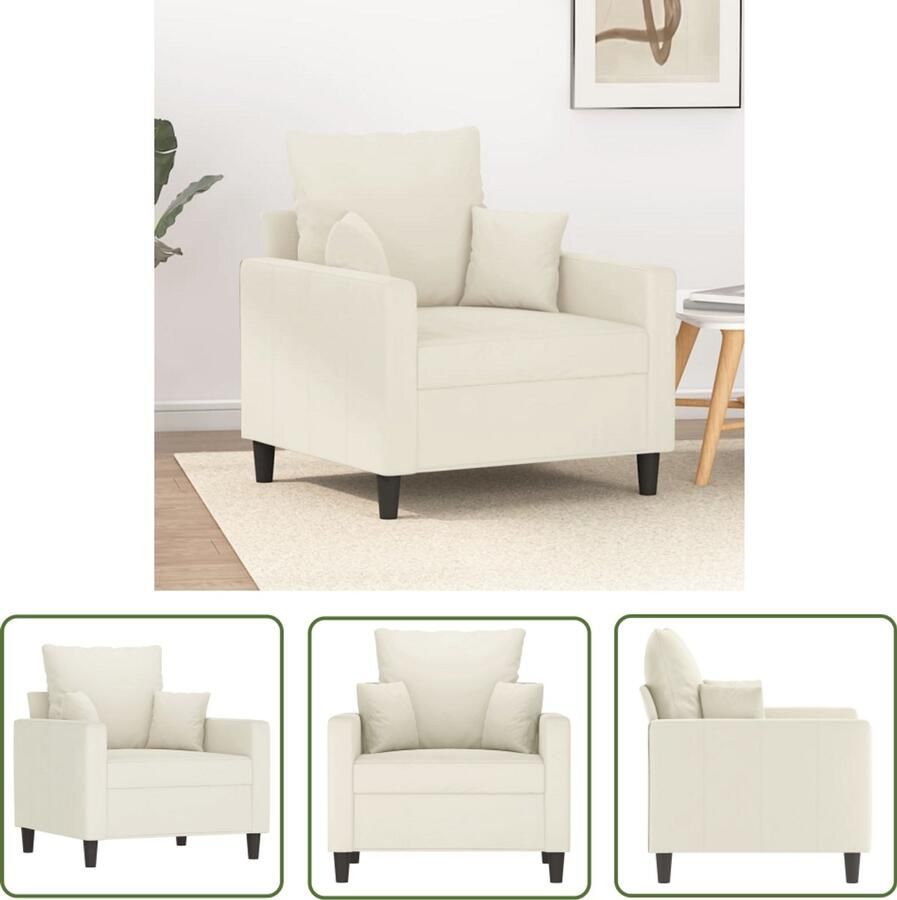 VidaXL Fauteuil 60 cm fluweel crèmekleurig Dynamische Sleutel Gereedschap Drapers Tools Klikmechanisme Torque Wrench