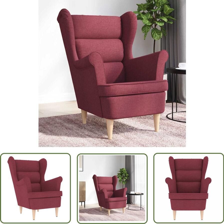 VidaXL Fauteuil 74x84x100 cm stof wijnrood Dynamische Sleutel Gereedschap Drapers Tools Klikmechanisme Torque Wrench