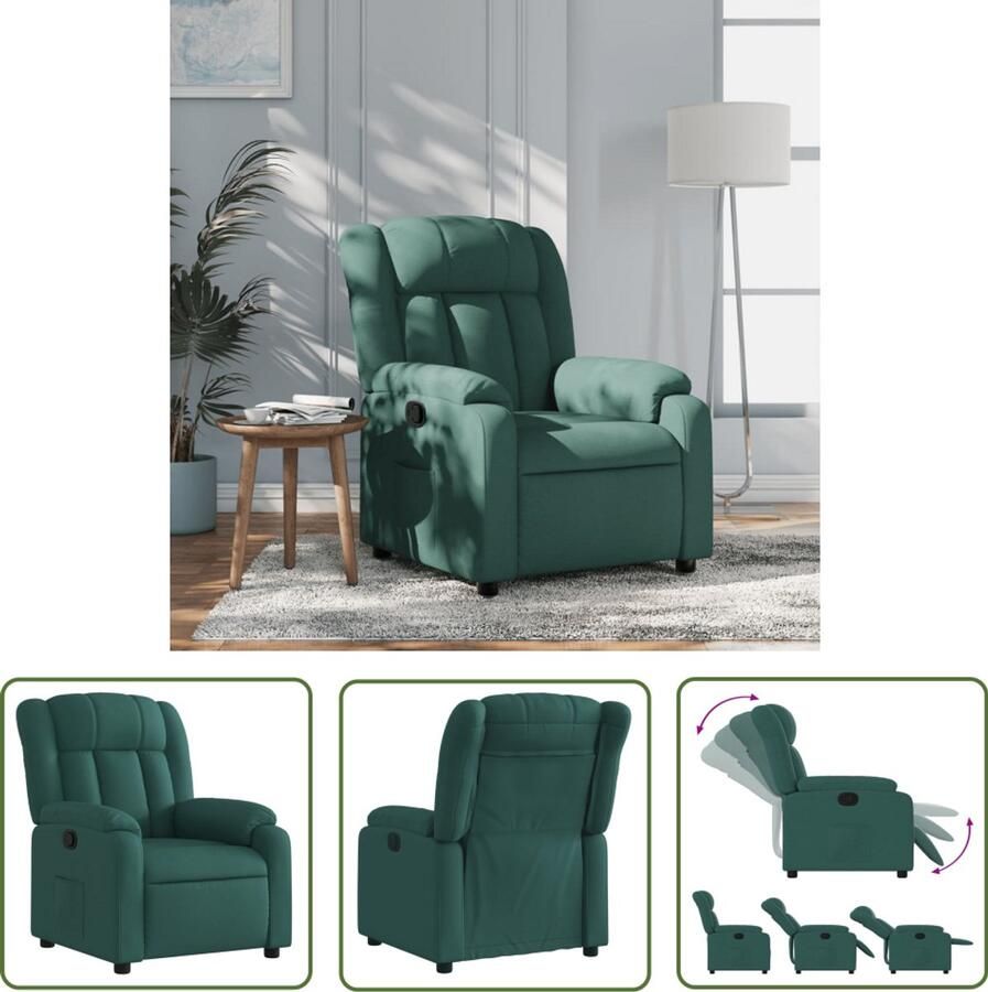 VidaXL Gereedschap Dynamische Sleutel Fauteuil verstelbaar stof donkergroen Mechanica Drapers Tools Klikmechanisme