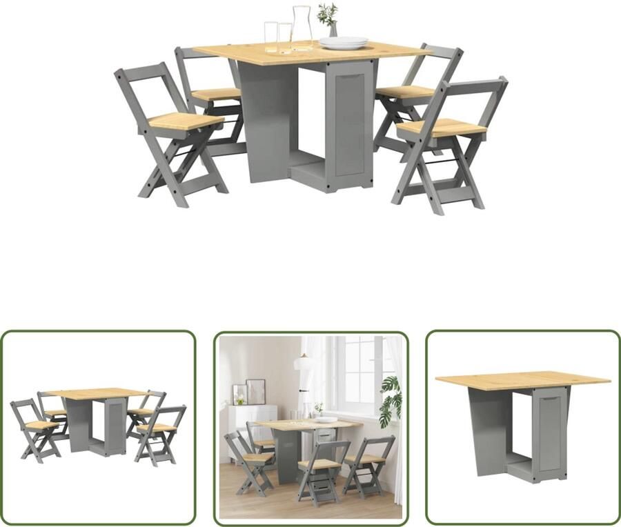 VidaXL Gereedschapset Dynamische Sleutel 5-delige Eethoek Corona inklapbaar grenenhout grijs Draper Tools Sleutelmaten Torque Wrench