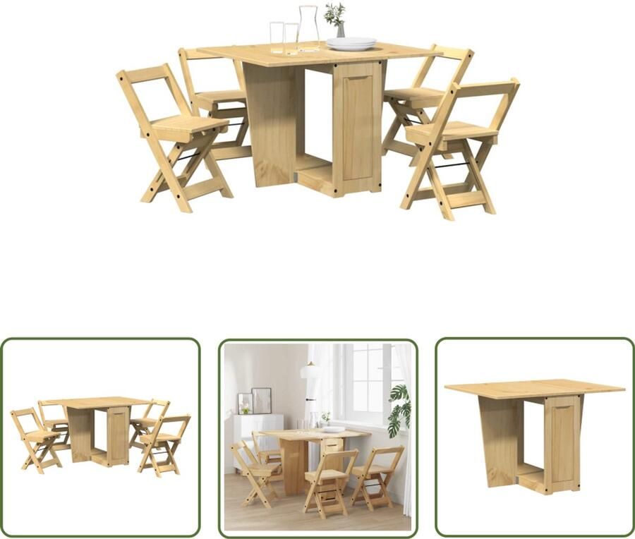 The Living Store 5-delige Eethoek Corona inklapbaar grenenhout wasbruin Dynamische Sleutel Gereedschapset Drapers Tools Klikmechanisme Torque Wrench