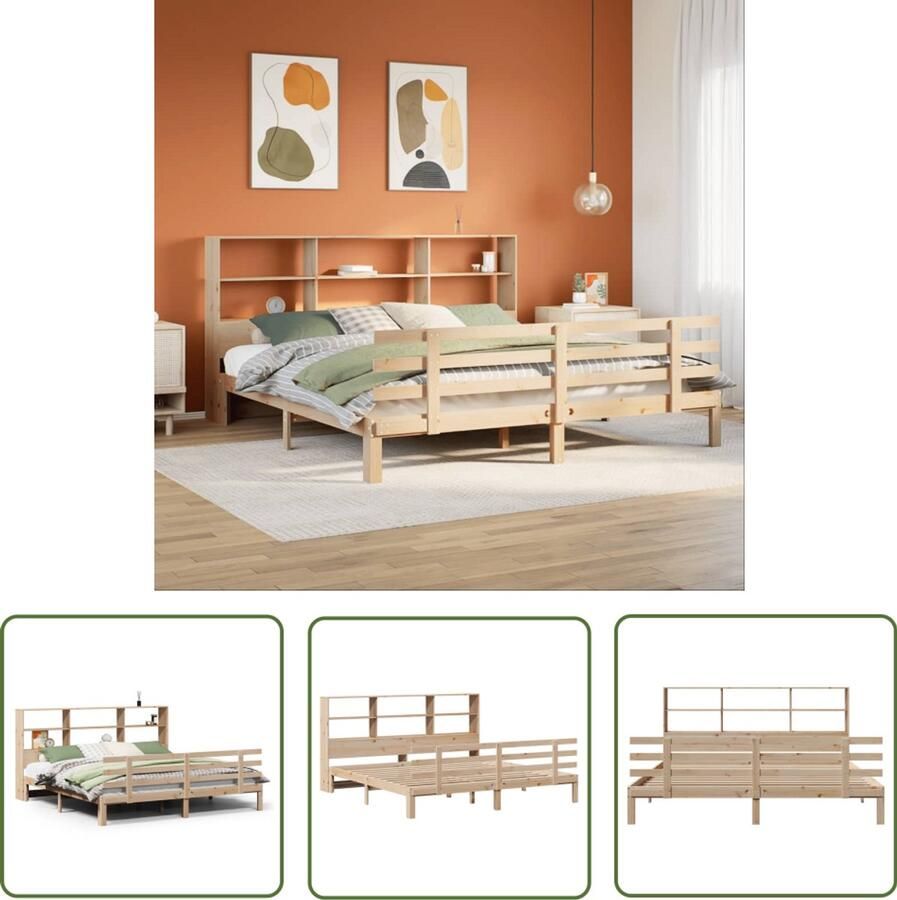 VidaXL Gereedschapset Dynamische Sleutel Bed met boekenkast zonder matras massief grenenhout 180x200 cm Klikmechanisme Torque Wrench Draper Tools