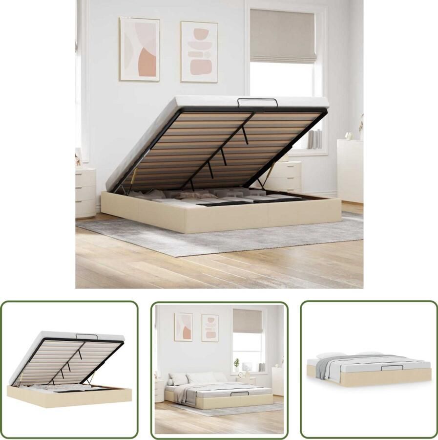 VidaXL Gereedschapset Dynamische Sleutel Bedframe zonder matras 160x200 cm stof crèmekleurig Klik Mechanisme Draper Tools Torque Wrench