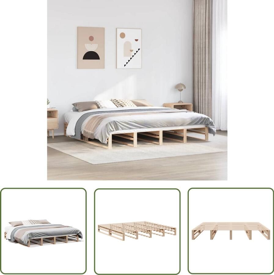 VidaXL Gereedschapset Dynamische Sleutel Bedframe zonder matras massief grenenhout 180x200 cm Draadspanning Draper Tools Klikmechanisme