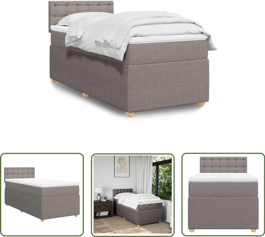 VidaXL Gereedschapset Dynamische Sleutel Boxspring met matras stof taupe 100x200 cm Drapers Tools Klikmechanisme Torque Wrench