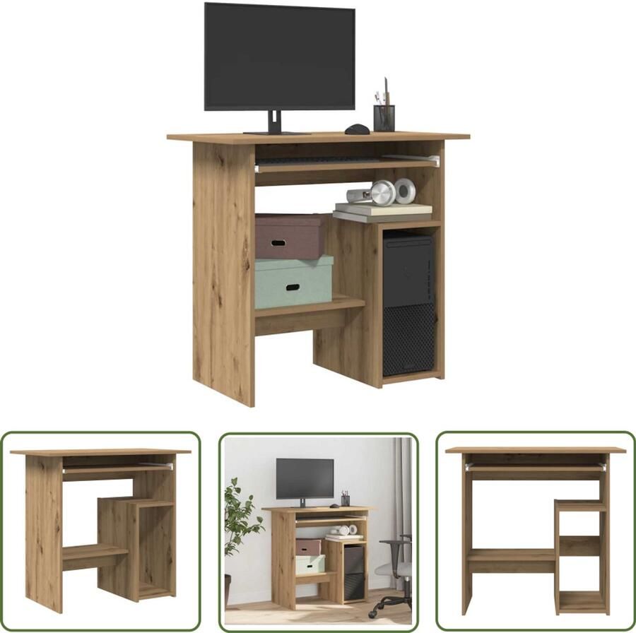 The Living Store Bureau 80x45x74 cm bewerkt hout artisanaal eikenkleur Dynamische Sleutel Gereedschapset Drapers Tools Klikmechanisme Torque Wrench