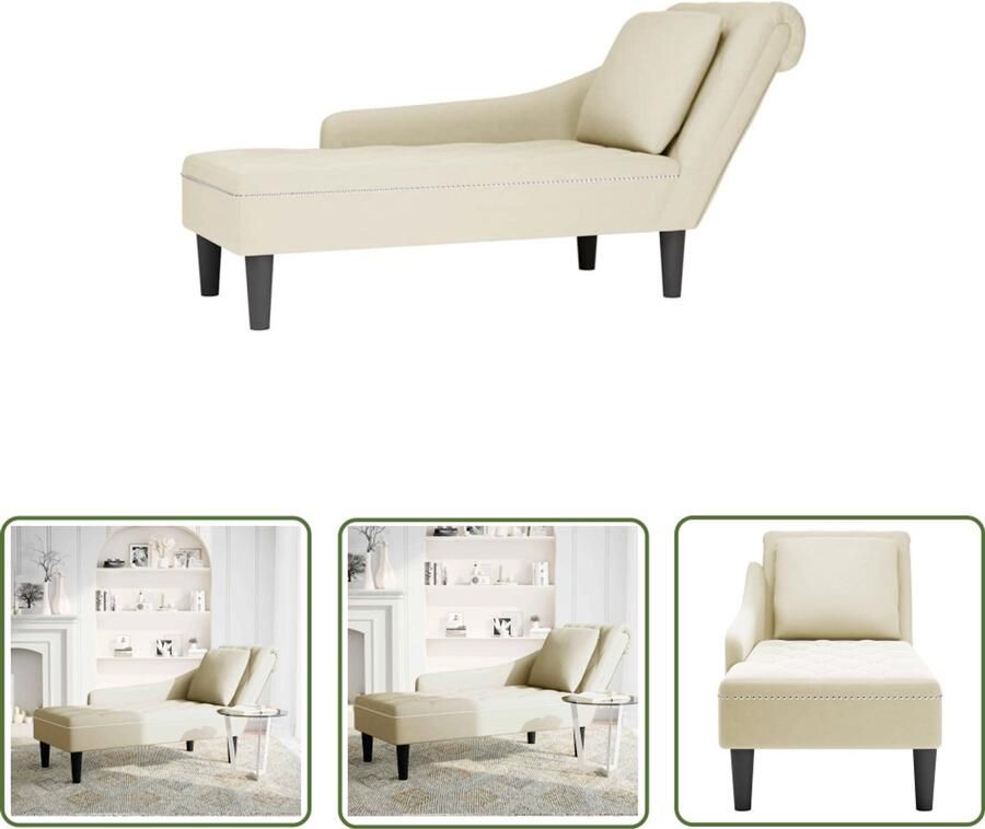 The Living Store Chaise longue met kussen&rechterarmleuning fluweel crèmekleurig Dynamische Sleutel Gereedschapset Klikmechanisme Torque Wrench Handgereedschap