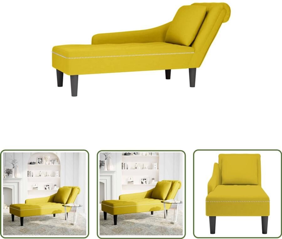 VidaXL Gereedschapset Dynamische Sleutel Chaise longue met kussen en rechterarmleuning fluweel geel Mechanica Klikmechanisme Torque Wrench