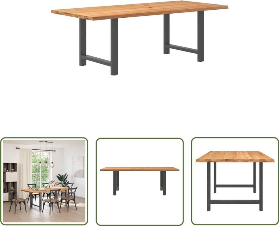 VidaXL Gereedschapset Dynamische Sleutel Eettafel rechthoekig 220x100x74 cm massief eikenhout lichtbruin Draper Tools Klikmechanisme Torque Wrench