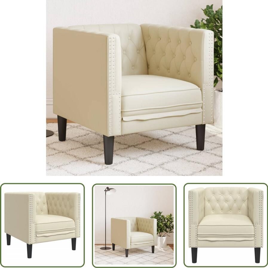 VidaXL Gereedschapset Dynamische Sleutel Fauteuil Chesterfield-stijl kunstleer crèmekleurig Draai Moment Klik Functie Spanmoment