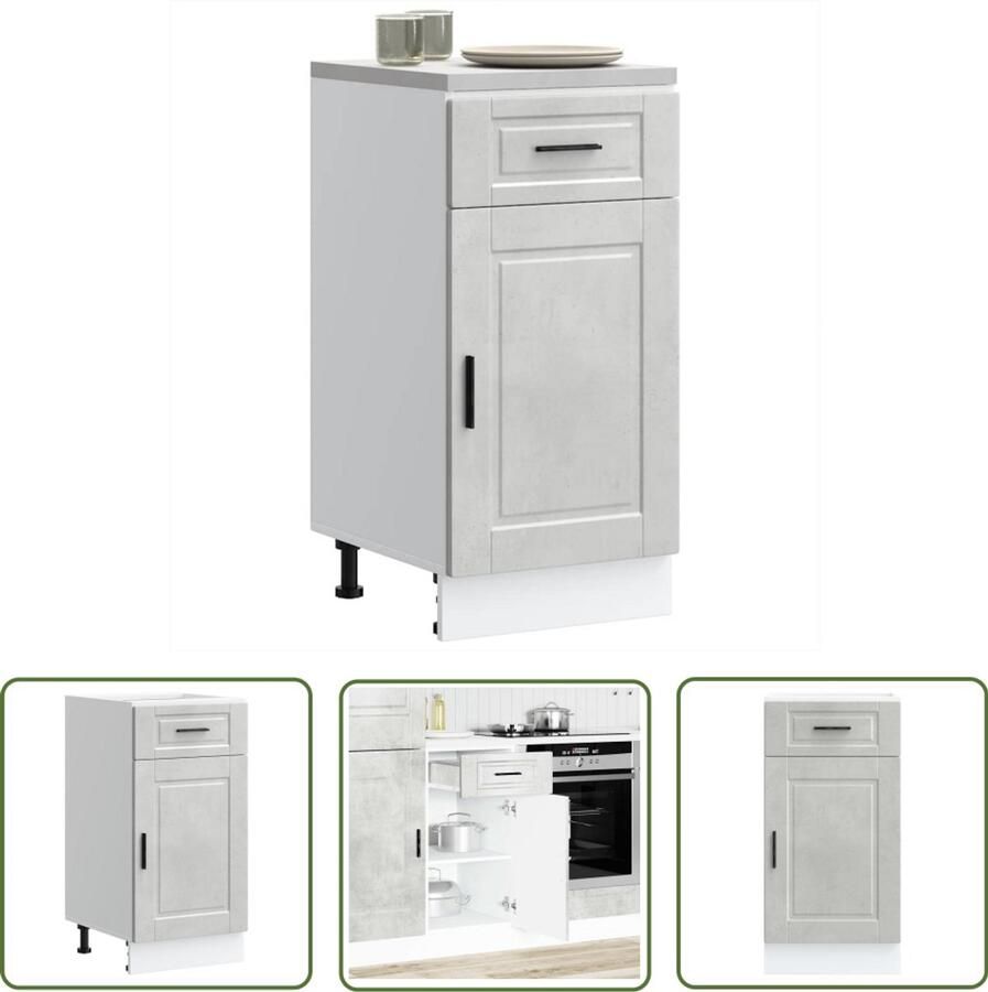 VidaXL Keuken onderkast Porto bewerkt hout betongrijs Dynamische Sleutel Gereedschapset Klikmechanisme Torque Wrench Spanner Set