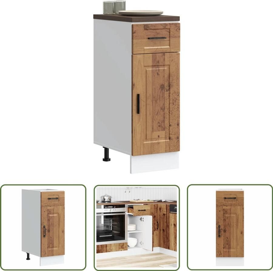 VidaXL Gereedschapset Dynamische Sleutel Keuken onderkast Porto bewerkt hout oud houtkleurig Monteursgereedschap Klikmechanisme Torque Wrench