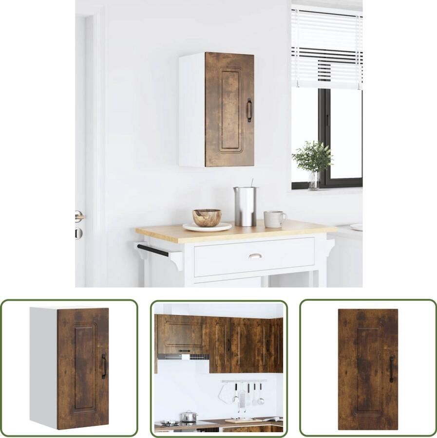 VidaXL Keukenwandkast Kalmar bewerkt hout gerookt eikenkleurig Dynamische Sleutel Gereedschapset Mechanica Klikmechanisme Torque Wrench