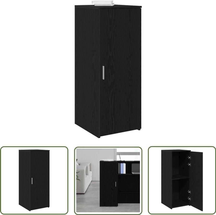 The Living Store Opbergkast 40x45x103 5 cm bewerkt hout zwart Dynamische Sleutel Gereedschapset Monteursgereedschap Klikmechanisme Torque Wrench