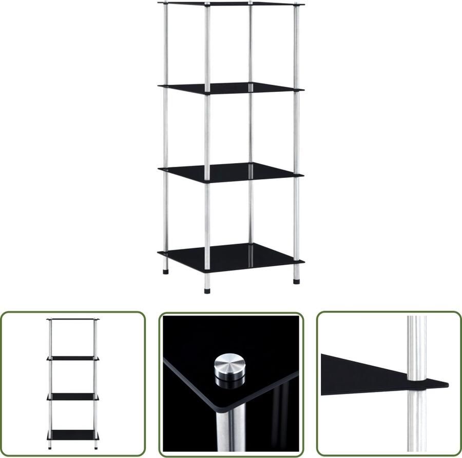 The Living Store Vitrinekast Glazen kastje 40x40x100cm 4 lagen Vitrinekast Glazen Kast Display Case Opbergkast Woonaccessoires - Foto 2