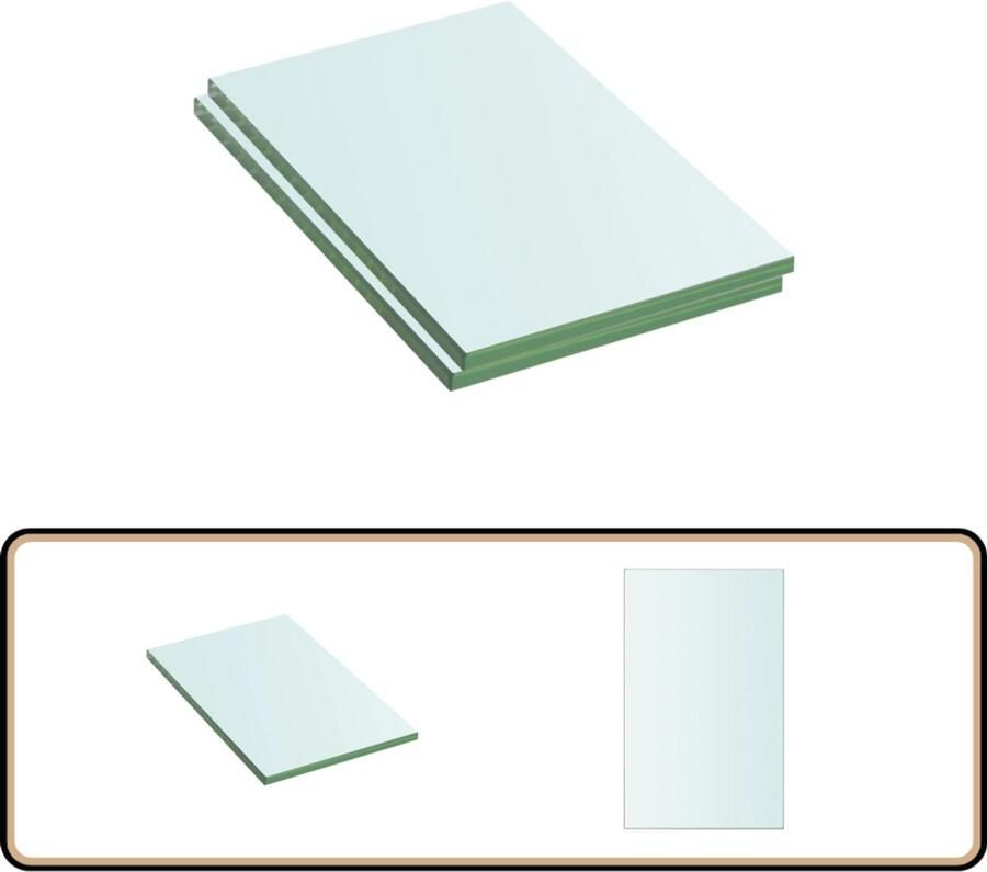 VidaXL Glazen Schappen Set 20x12 cm Transparant Glazen Schapen Wandplank Vitrinekast Display Woonaccessoires